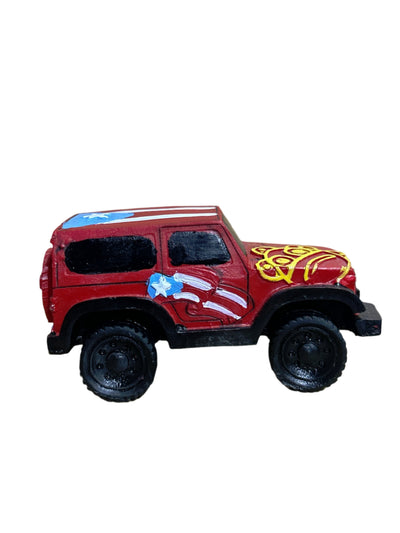 FIGURA DE JEEP CON BANDERA DE PUERTO RICO
