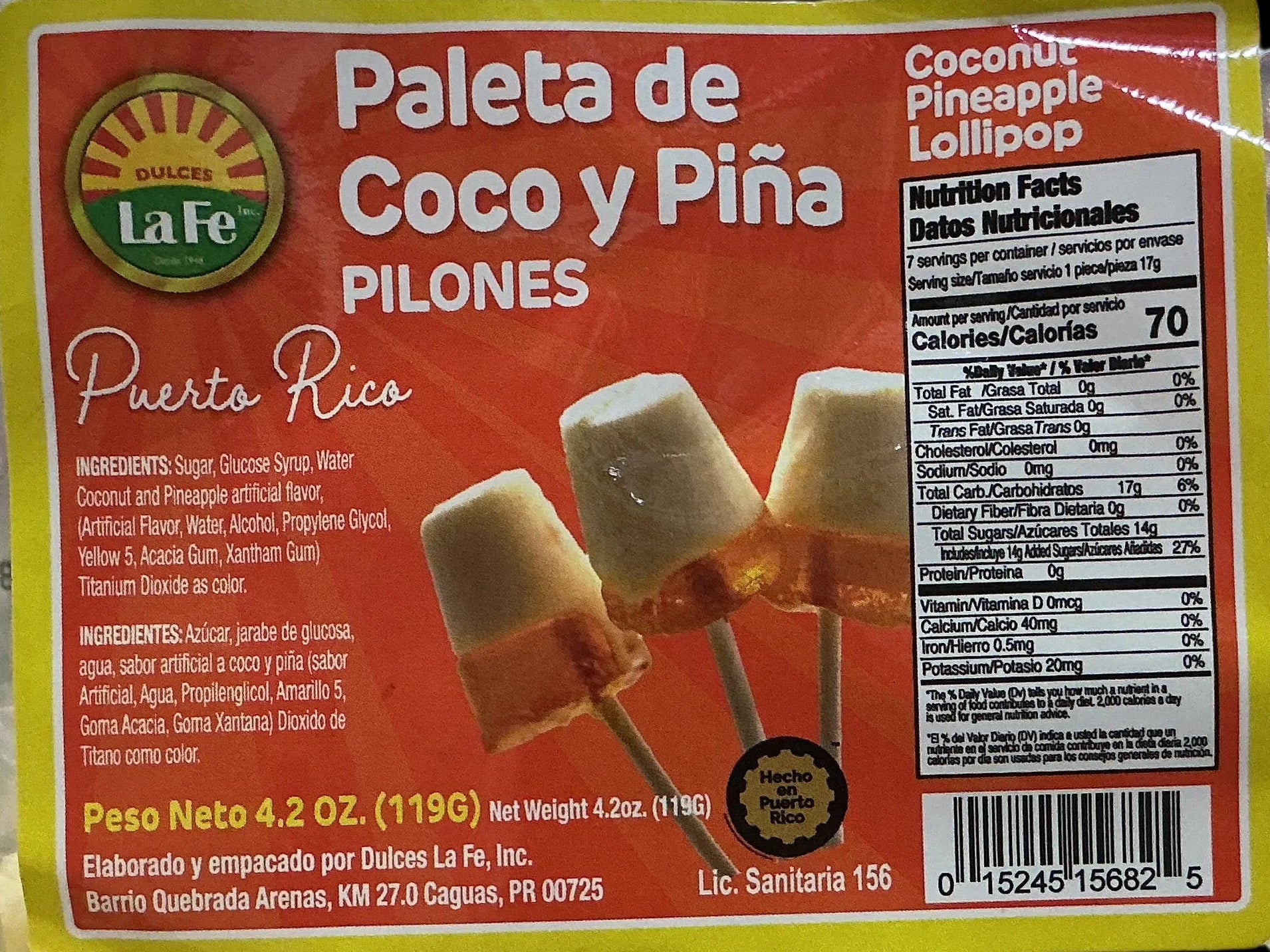 PALETA DE COCO Y PIŃA- LILLIPOP