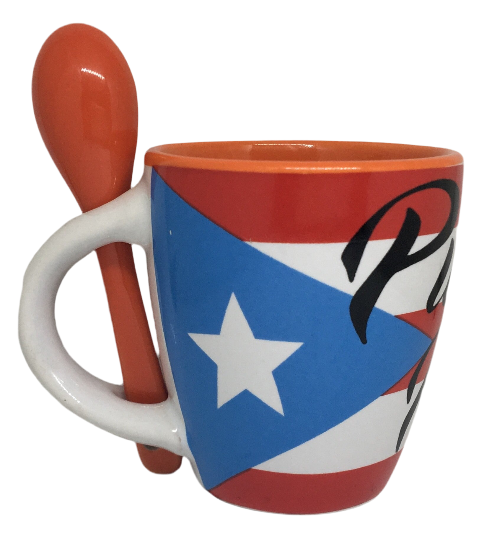 PUERTO RICO FLAG SMALL MUG WITH SPOON
