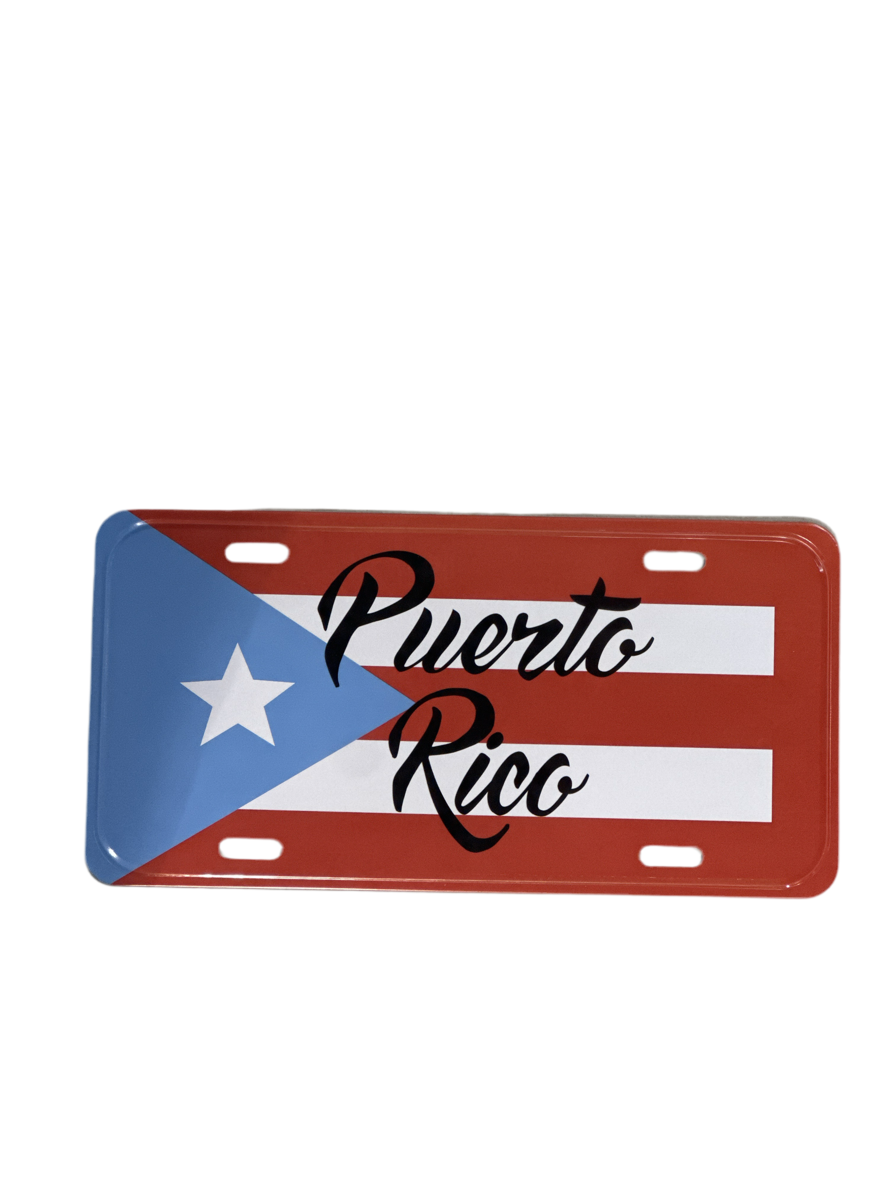 TABLILLA PARA CARRO DE PUERTO RICO CON LA BANDERA