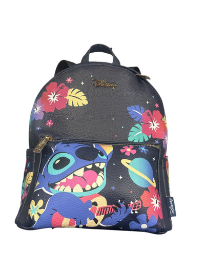 13" X 10" STITCH UKELELE & FLOWERS DESIGN IN LEATHER BACK PACK