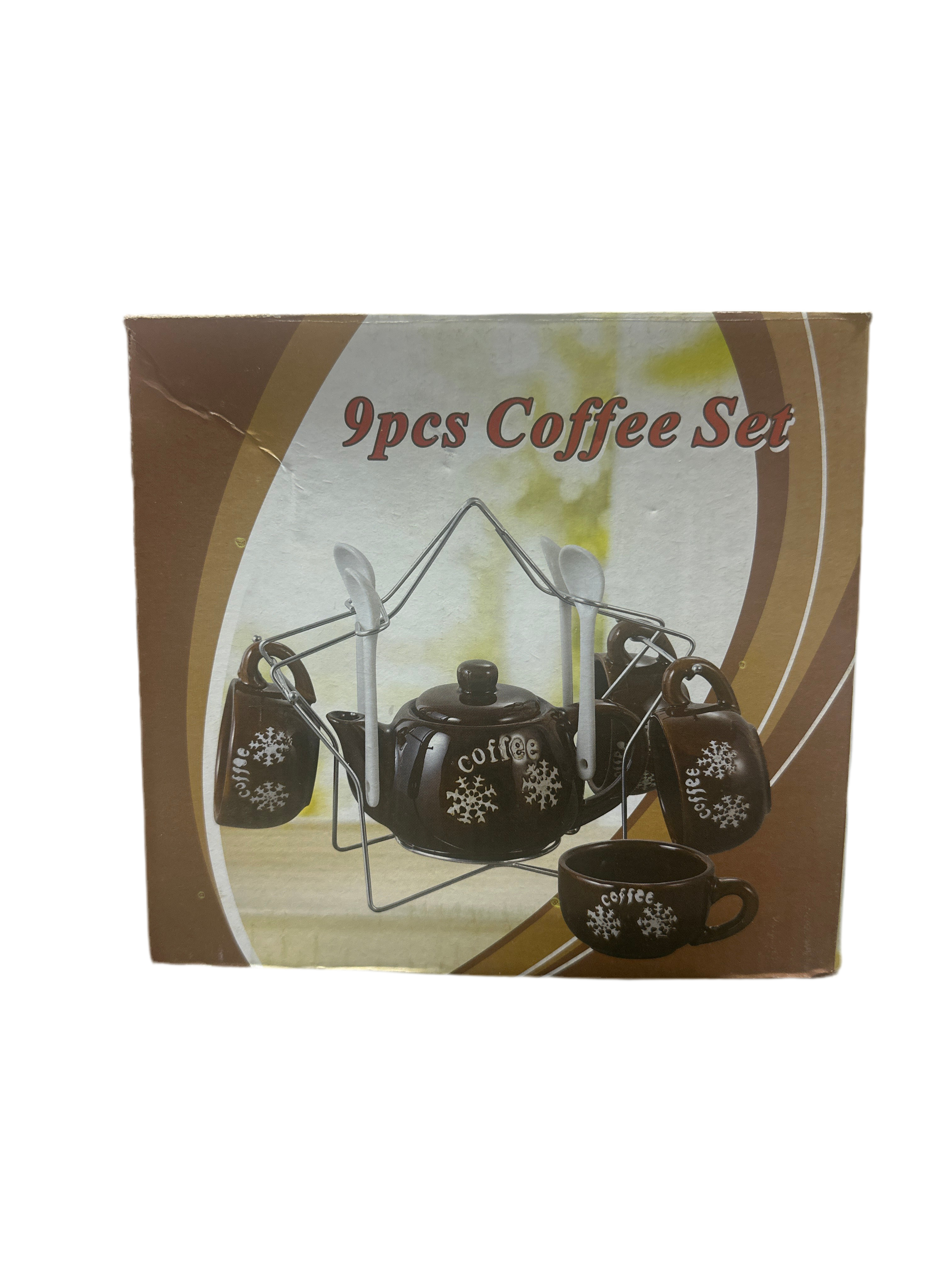 PUERTO RICO COFFEE SET WITH TAINO SUN DESIGN (9 PCS)