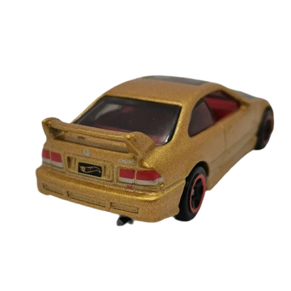 1/64 HONDA CIVIC SI GOLD W/CARBON HOOD - HOTWHEELS 2/10