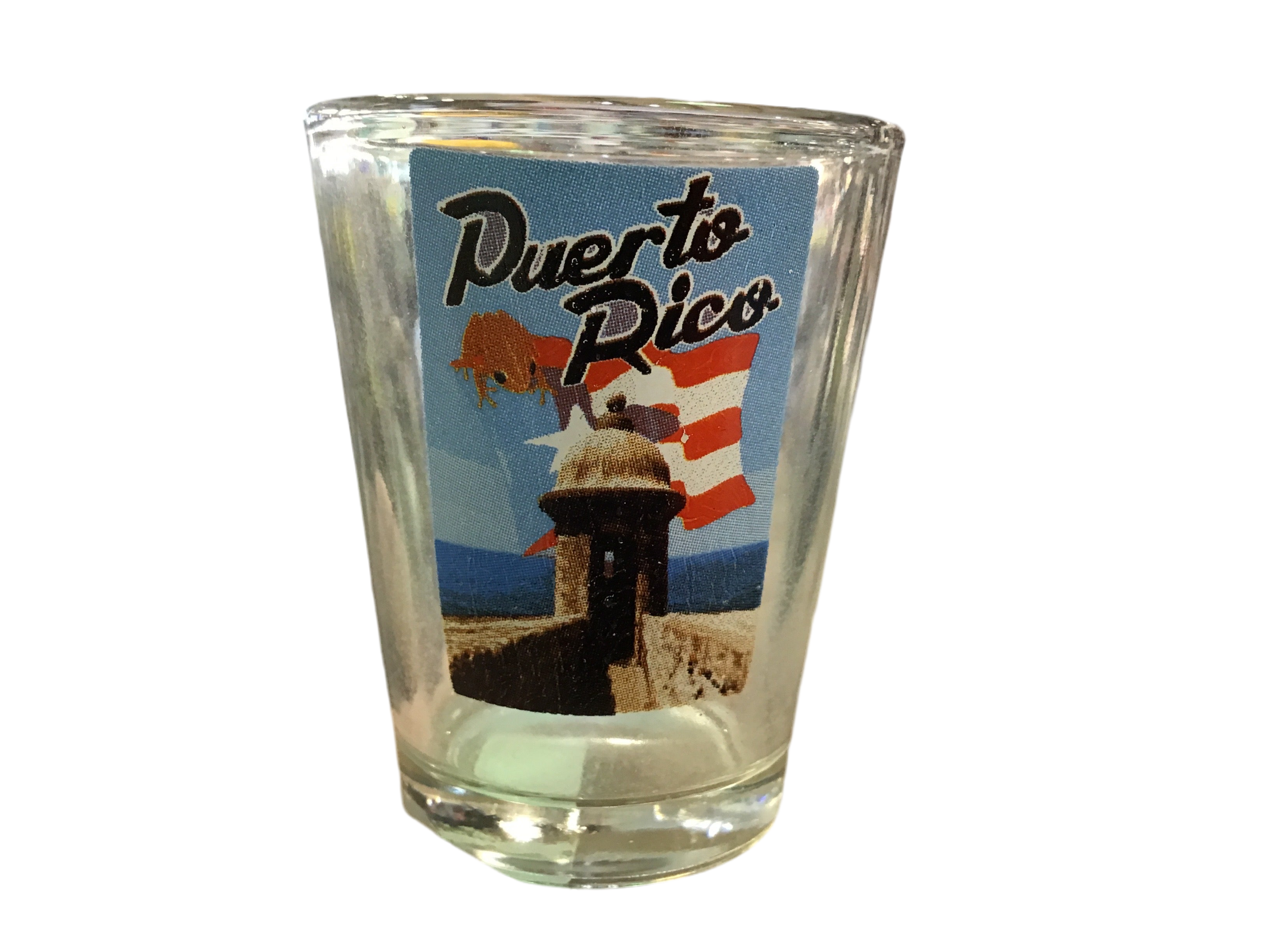 SHOT GLASS GARITA BANDERA & COQUI DE PUERTO RICO