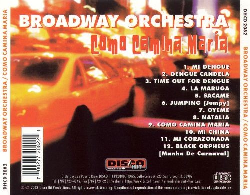 CD de Brodway Orchestra Titulo Como Camina Maria