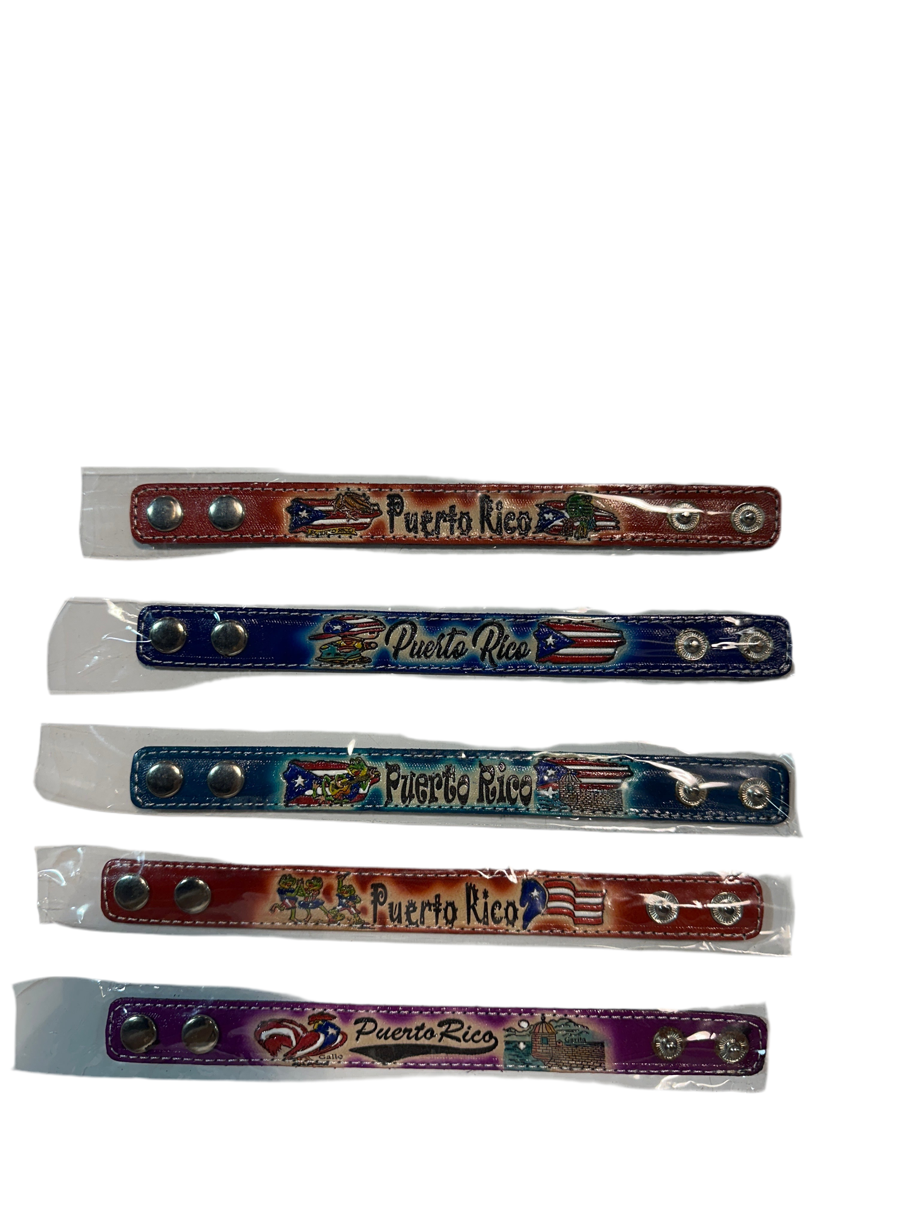 PULSERA DE PUERTO RICO EN CUERO.