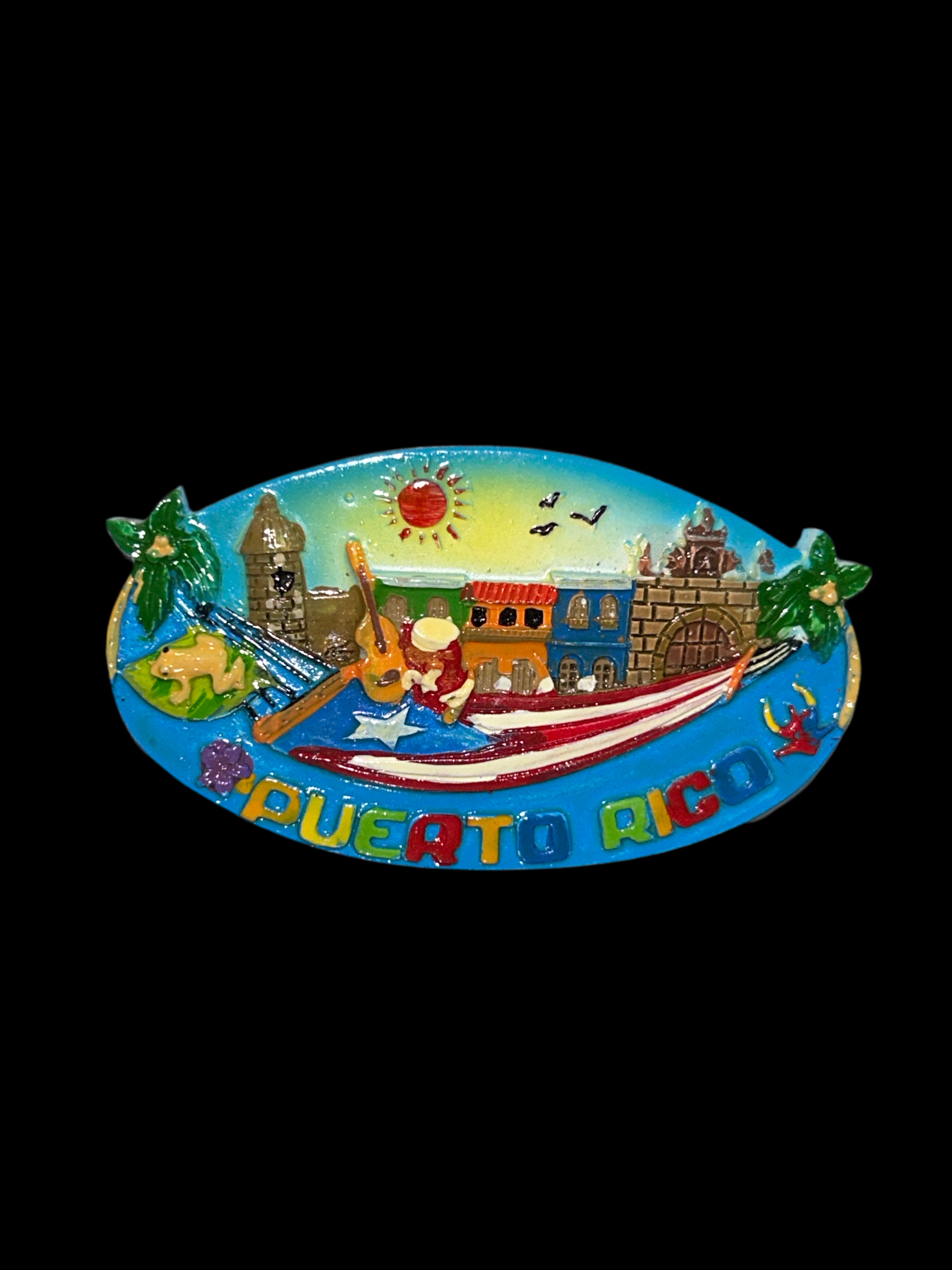 PUERTO RICO MAGNET CULTURE DESIGN OVAL - MAGNETO DE OIERTO FOCO DISEÑO CULTURAL OVALADO