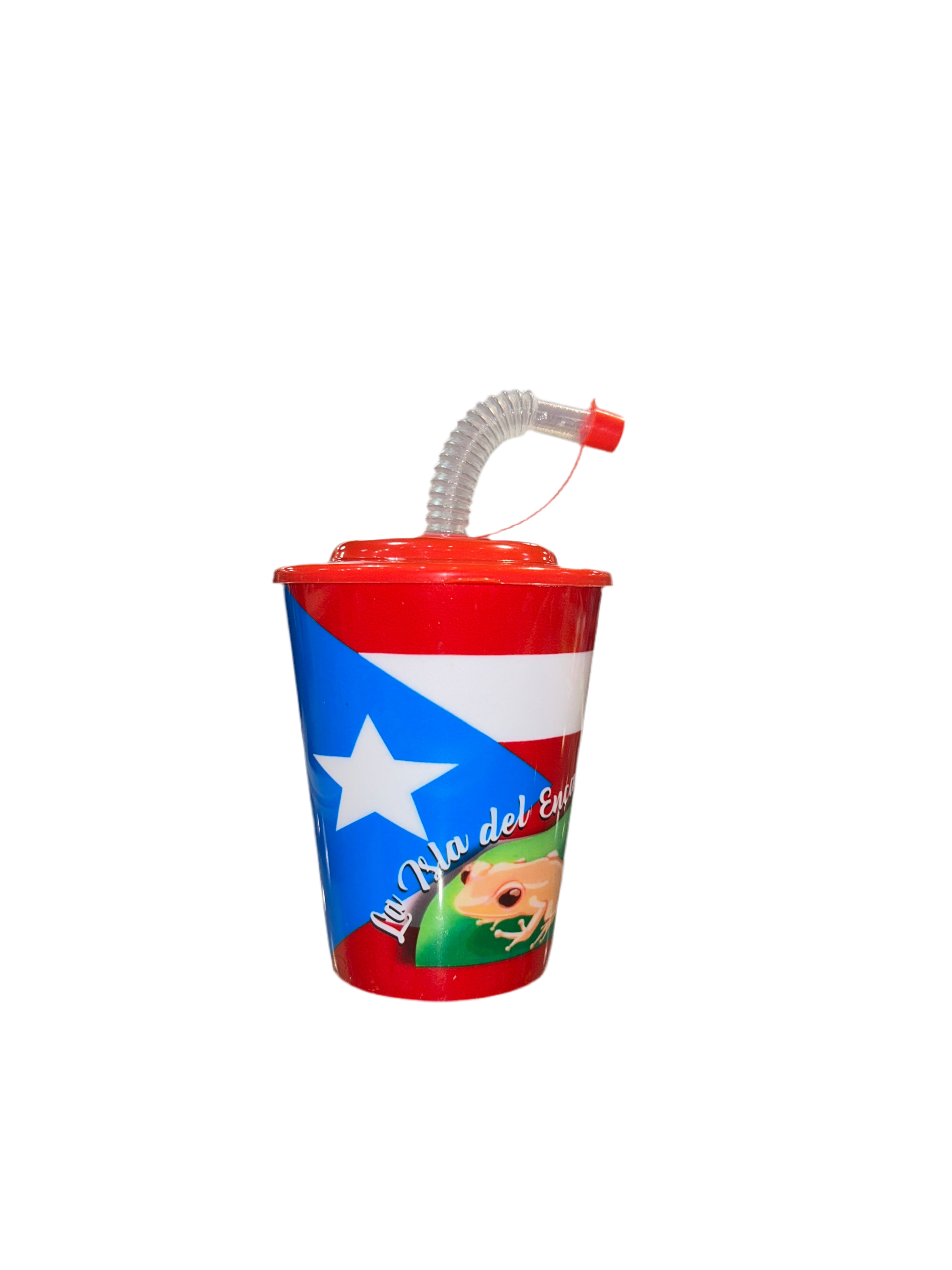 VASO PLÁSTICO COQUI Y BANDERA DE PUERTO RICO