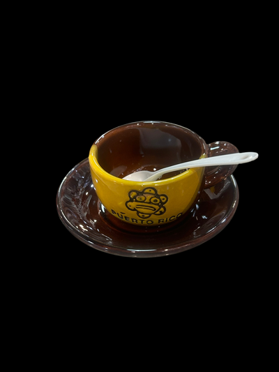 PUERTO RICO COFFEE SET WITH TAINO SUN DESIGN (6PCS)