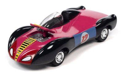 COCHE DE CARRERAS DE VELOCIDAD DE SNAKE OILERS A ESCALA 1/64 CON FIGURA DE SNAKE OILERS