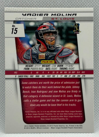 2013 PREMIO PANINI YADIER MOLINA #15