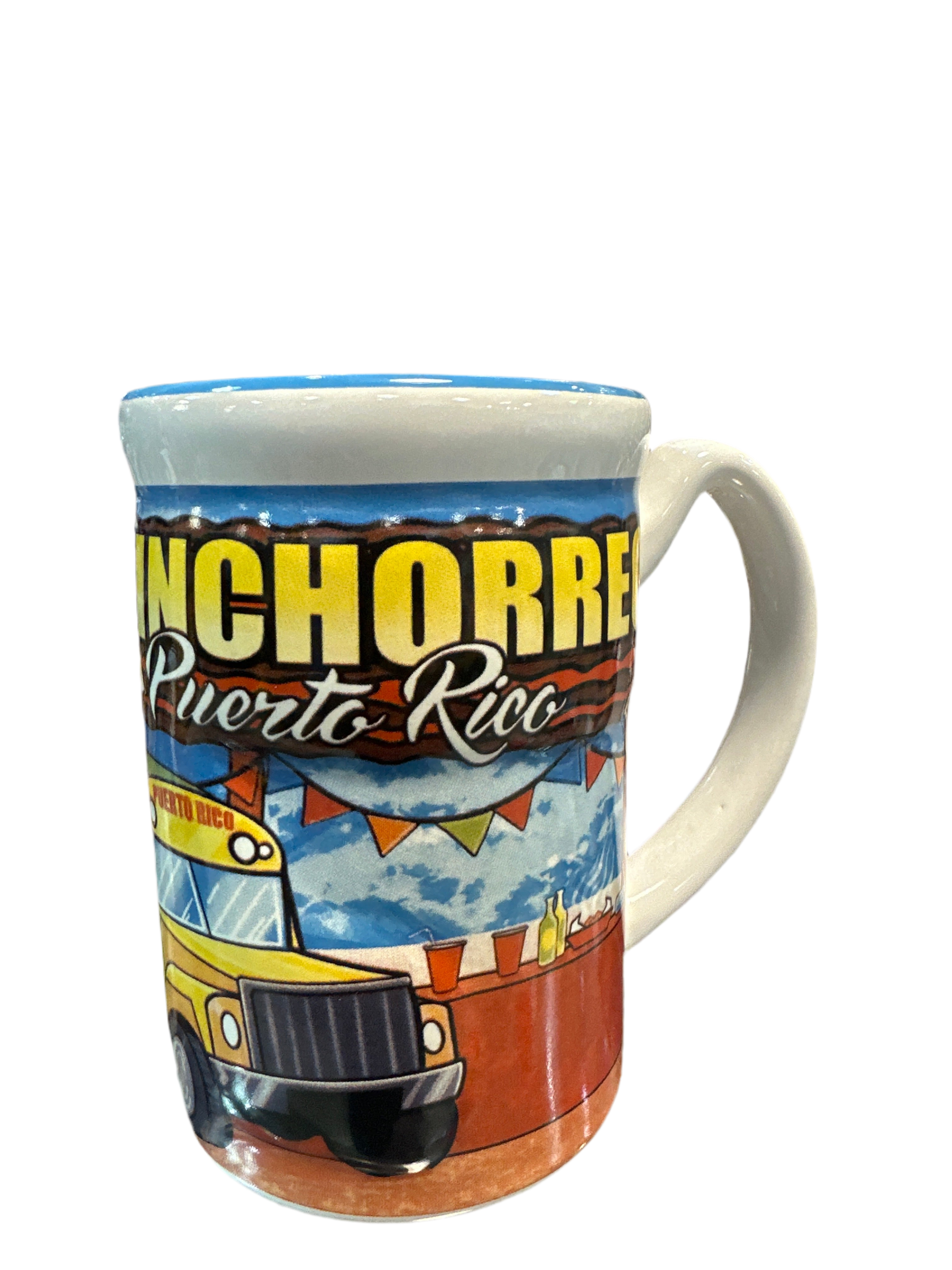 TAZA DE PUERTO RICO RELIEVE GUAGUA DE CHINCHORREO - CHINCHORREO BUS   MUG EMBOSSED