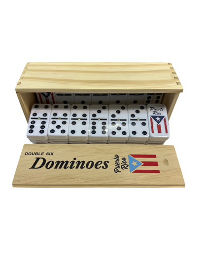 PUERTO RICO FLAG LARGE DOMINOES / DOMINO GRANDE CON LA BANDERA DE PUERTO RICO