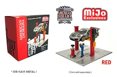 ELEVADOR DE DOS COLUMNAS DIORAMA AMERICANO A ESCALA 1/64 - EXCLUSIVO DE MIJO