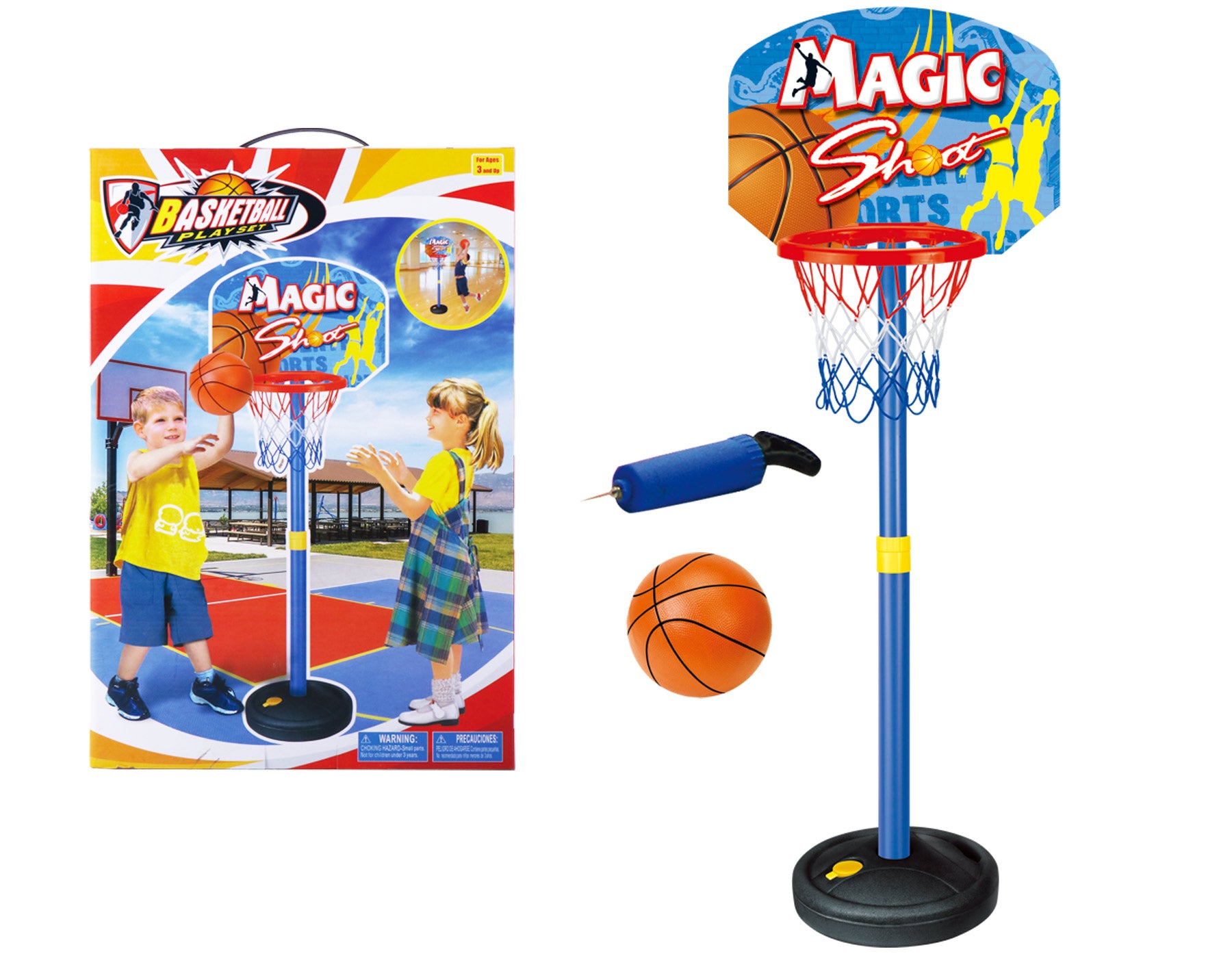 SPORT BASKETBALL SET OF HOOP WITH BOARD INCLUDES PUMP & BALL ITEM # AJ3027BK