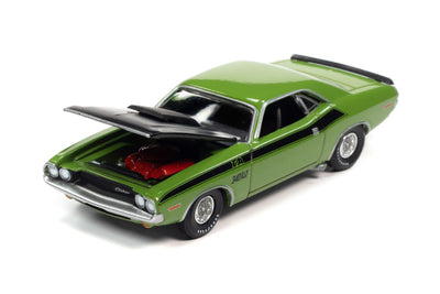 Dodge Challenger T/A GO GREEN 1970 a escala 1/64: un coche clásico con mucha potencia