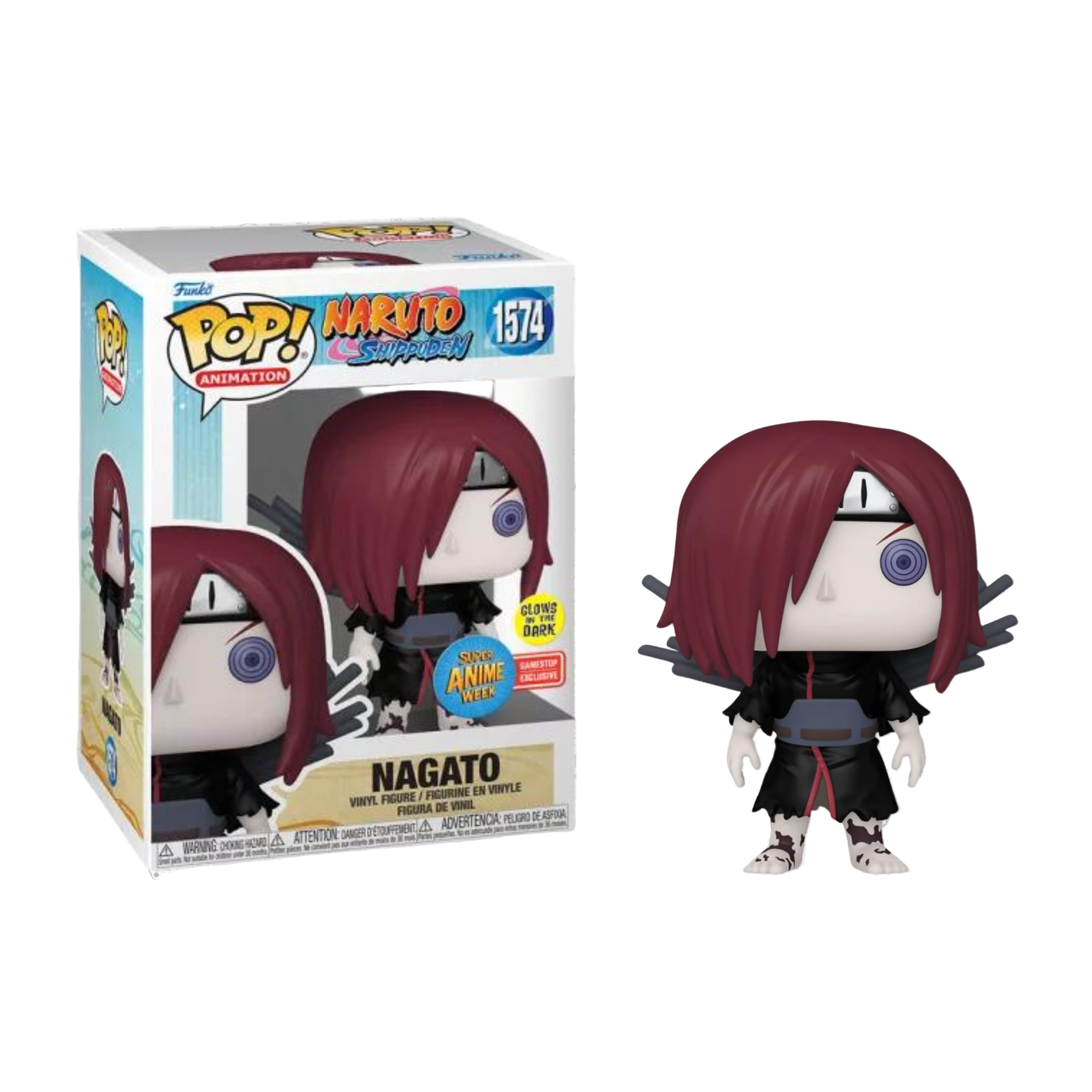 NARUTO SHIPPUDEN NAGATO FUNKO POP #1574 SUPER ANIME WEEK GAMESTOP EXCLUSIVE GLOWS IN THE DARK