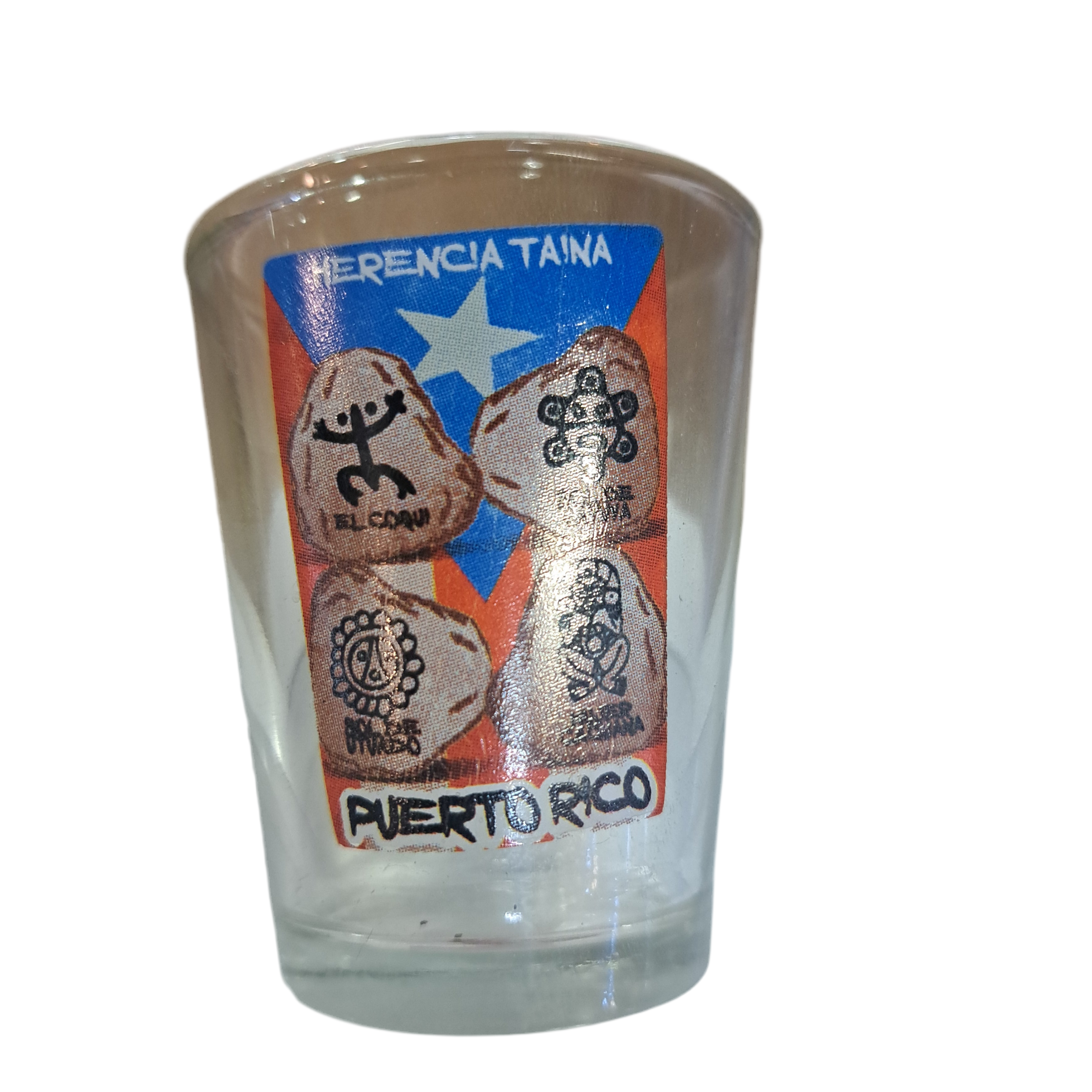 SHOT GLASS PIEDRAS CON DIBUJOS TAINOS