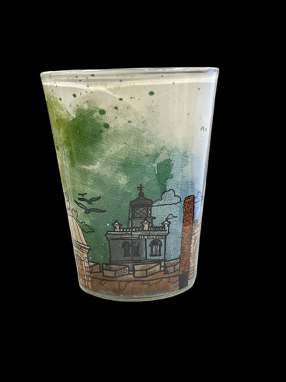 VASO DE CHUPITO DE 3" CON EDIFICIOS HISTÓRICOS DEL VIEJO SAN JUAN DE PUERTO RICO