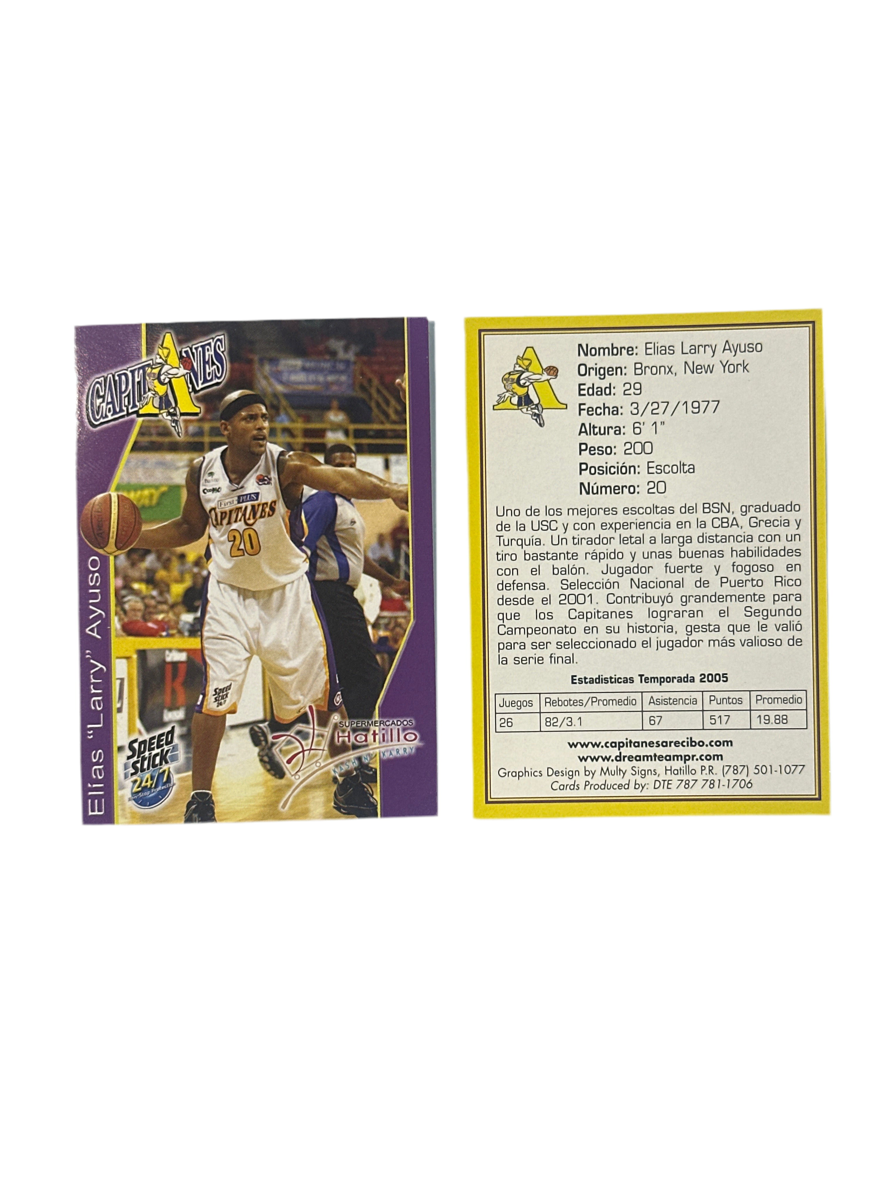 TARJETA DEPORTIVA / CARTA DE COLECCION LARRY AYUSO.