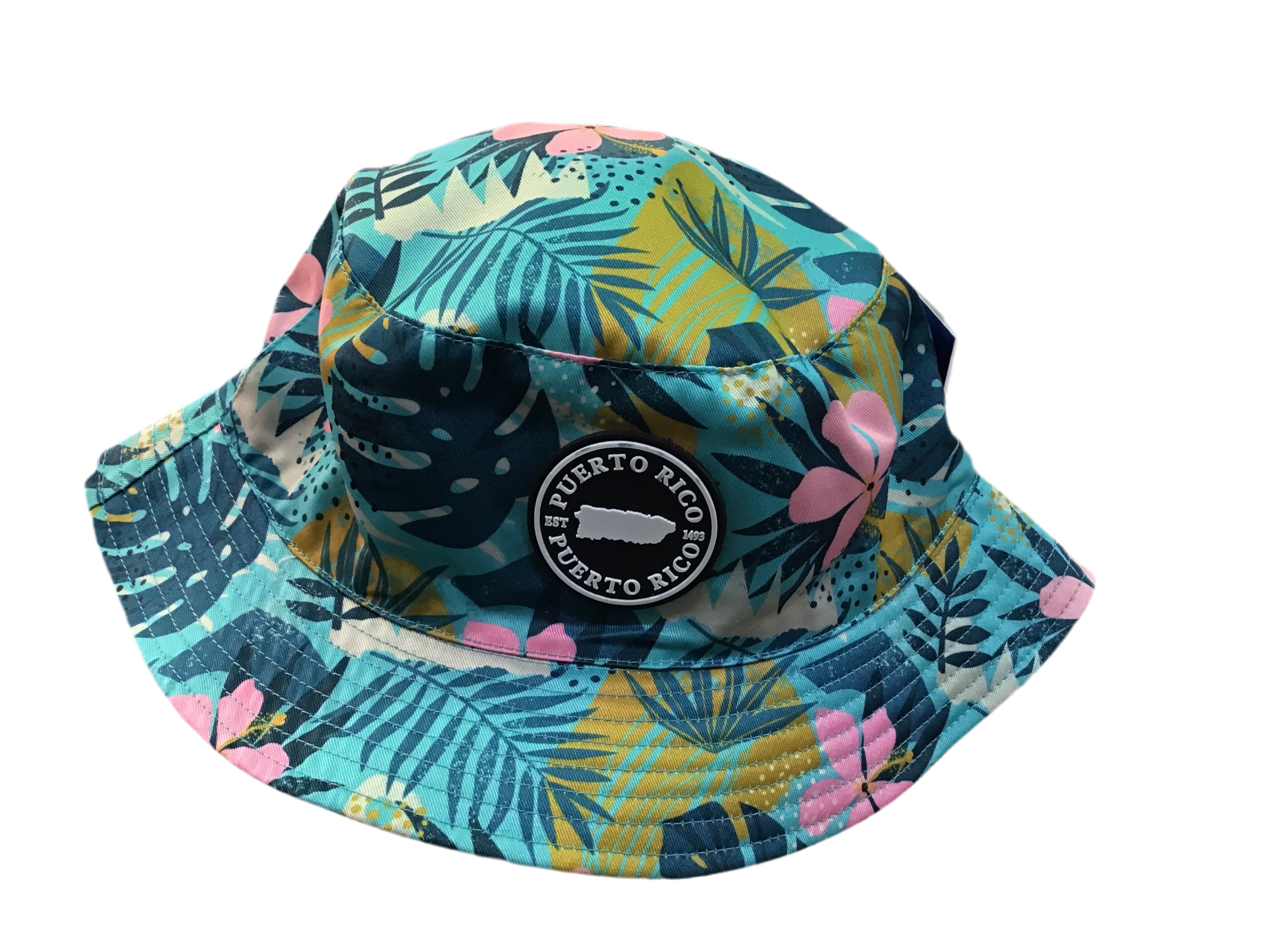 SOMBRERO REVERSIBLE DE PUERTO RICO- PUERTO RICO FLOWER BUCKET HAT REVERSIBLE