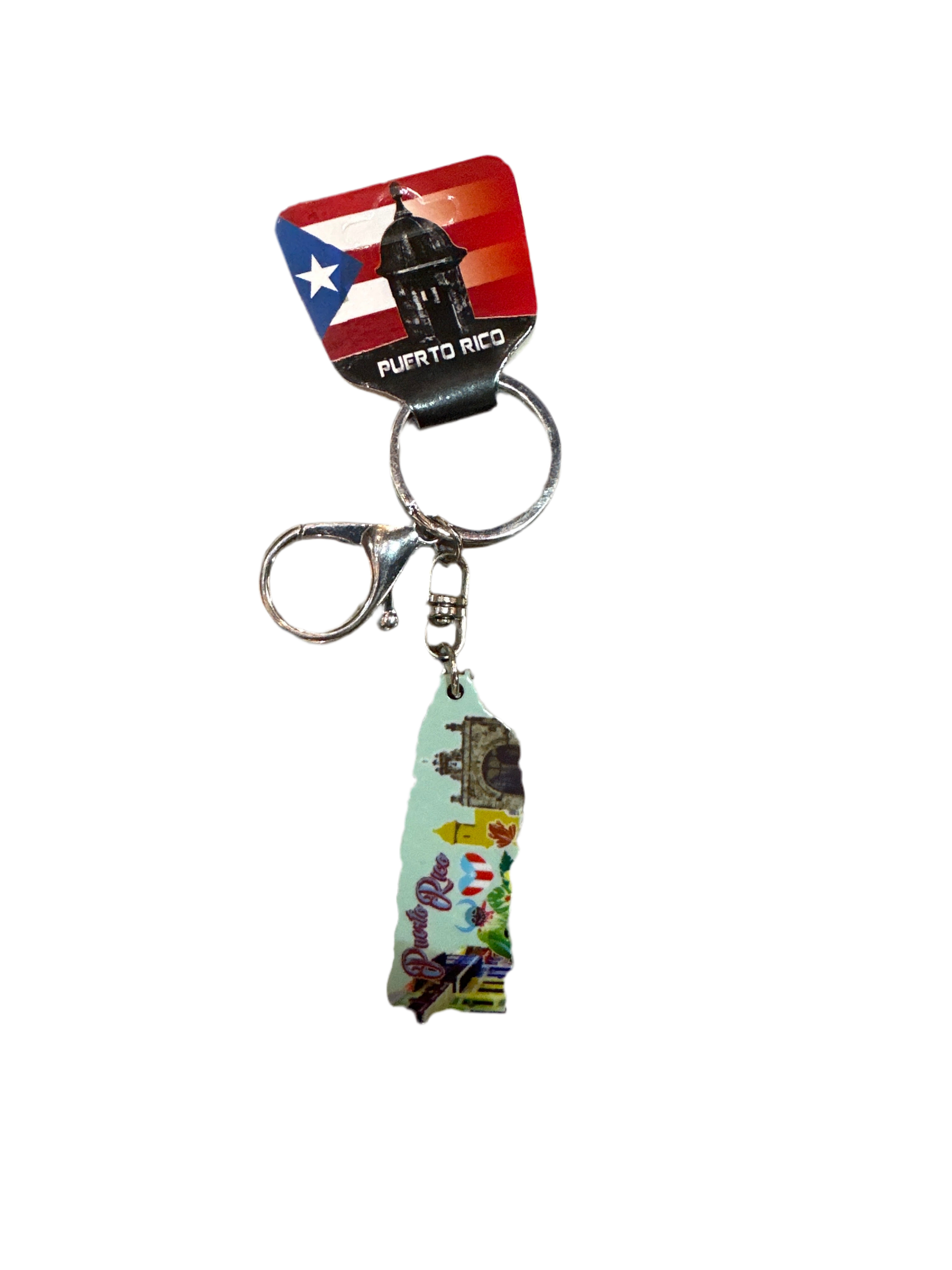 LLAVERO MAPA DE PUERTO RICO CON VEJIGANTE