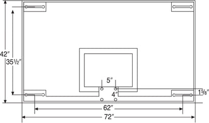 BA42XL BASKETBALL GLASS BACKBOARD TABLERO 42' X 72" 120011