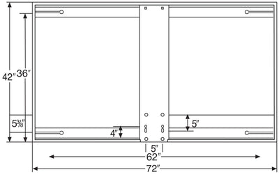 TABLERO PARA CANASTO DE BALONCESTO EN HIERRO BA472 BASKETBALL STEEL BACKBOARD 42" X 72" PM#14750011