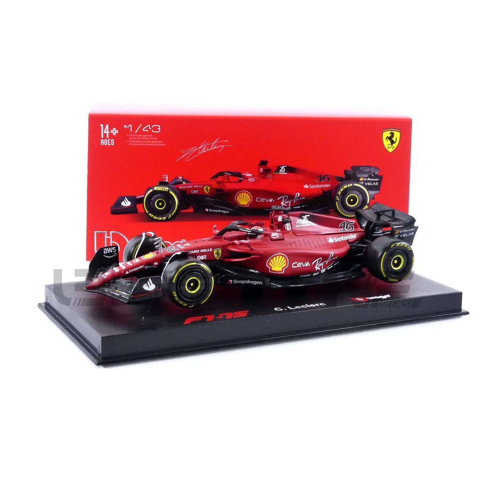 1/43 2022 FORMULA 1 FERRARI F1-75 C. LECLERC #16 - BURAGO