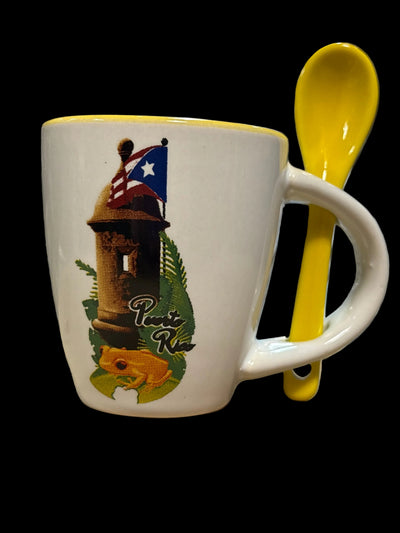TAZA PEQUEÑA C/CUCHARA GARITA/COQUI