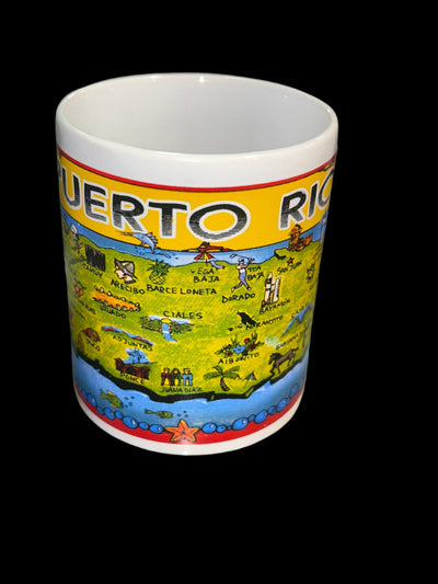 TAZA - MAPA DE PUERTO RICO CON PUEBLOS DE PR