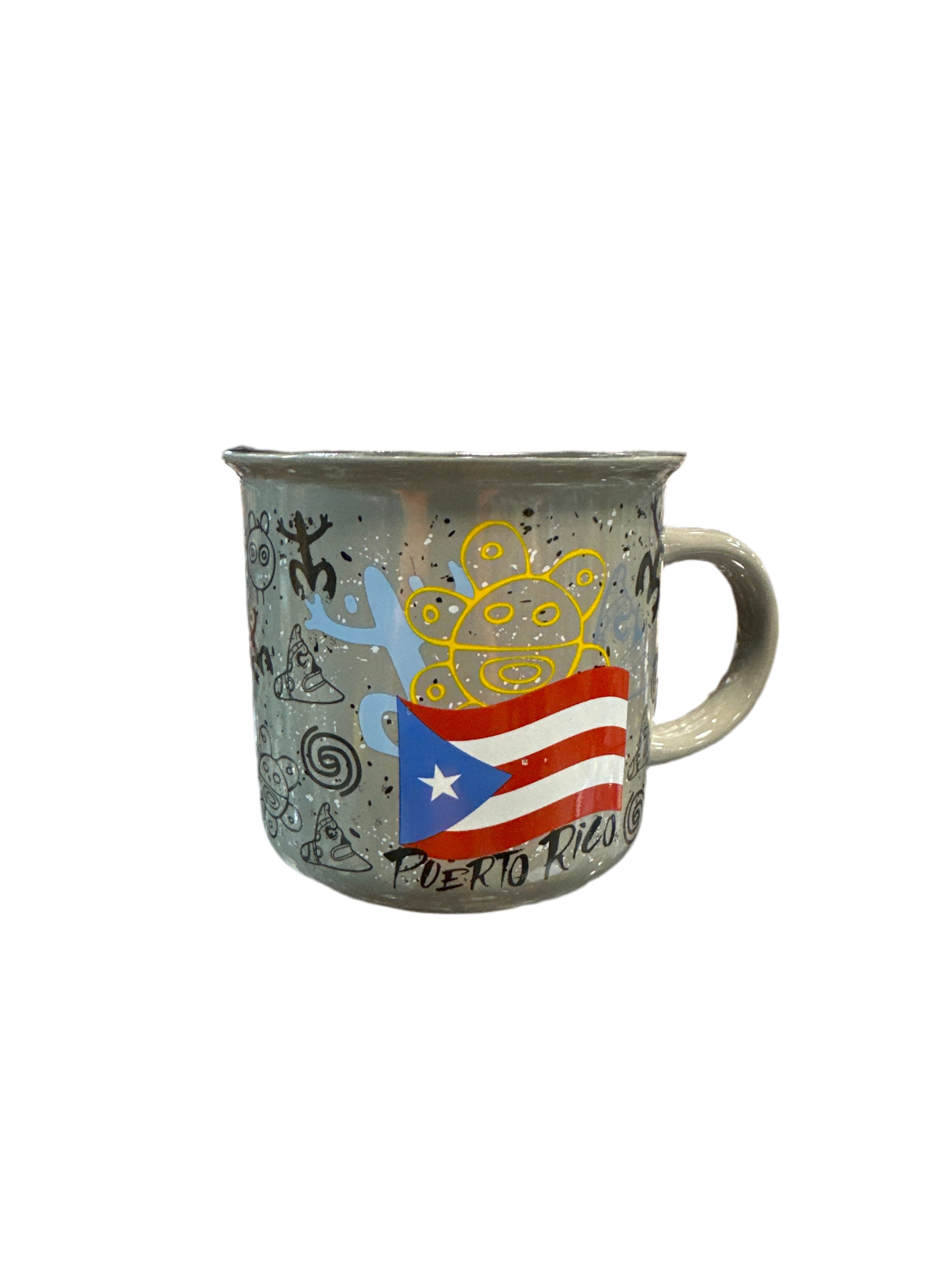TAZA DE PUERTO RICO SIMBOLOS TAINOS Y BANDERA - PUERTO RICO COFFE MUG COQUI AND FLAG