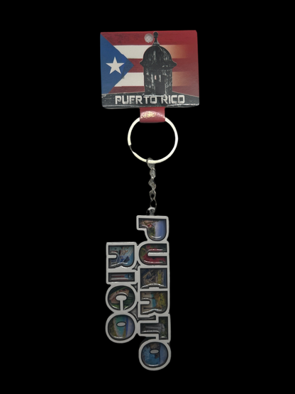 LLAVERO PUERTO RICO DISEÑO LETRAS 3D