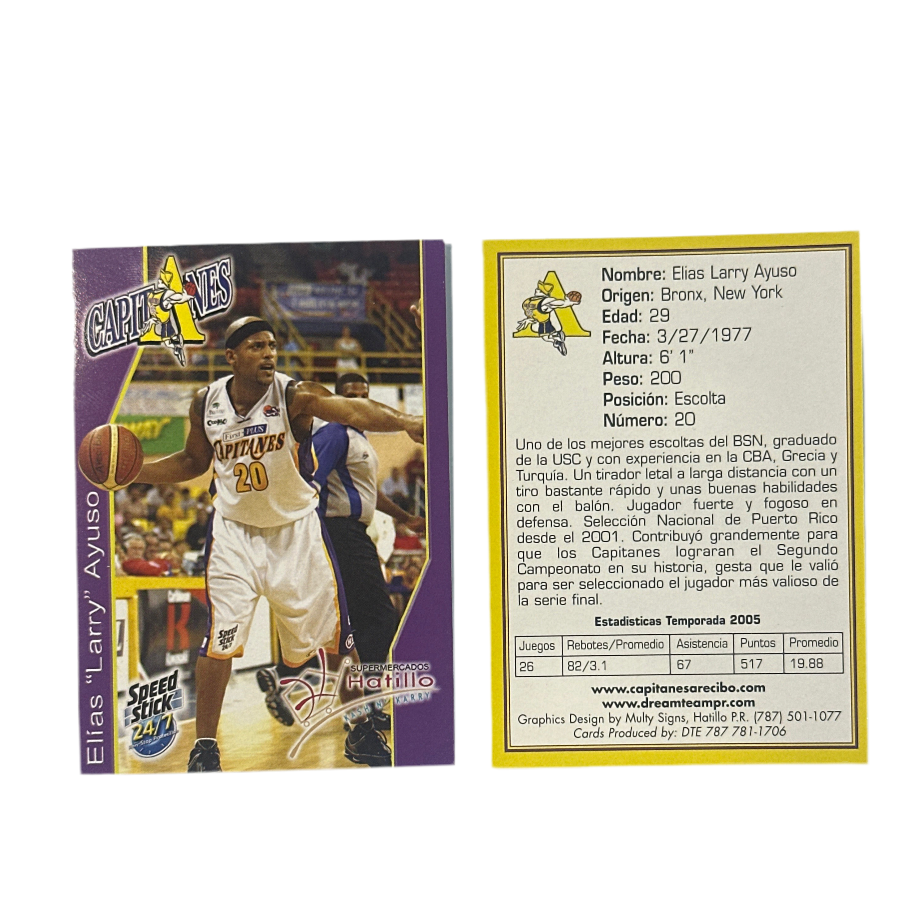 TARJETA DEPORTIVA / CARTA DE COLECCION LARRY AYUSO.