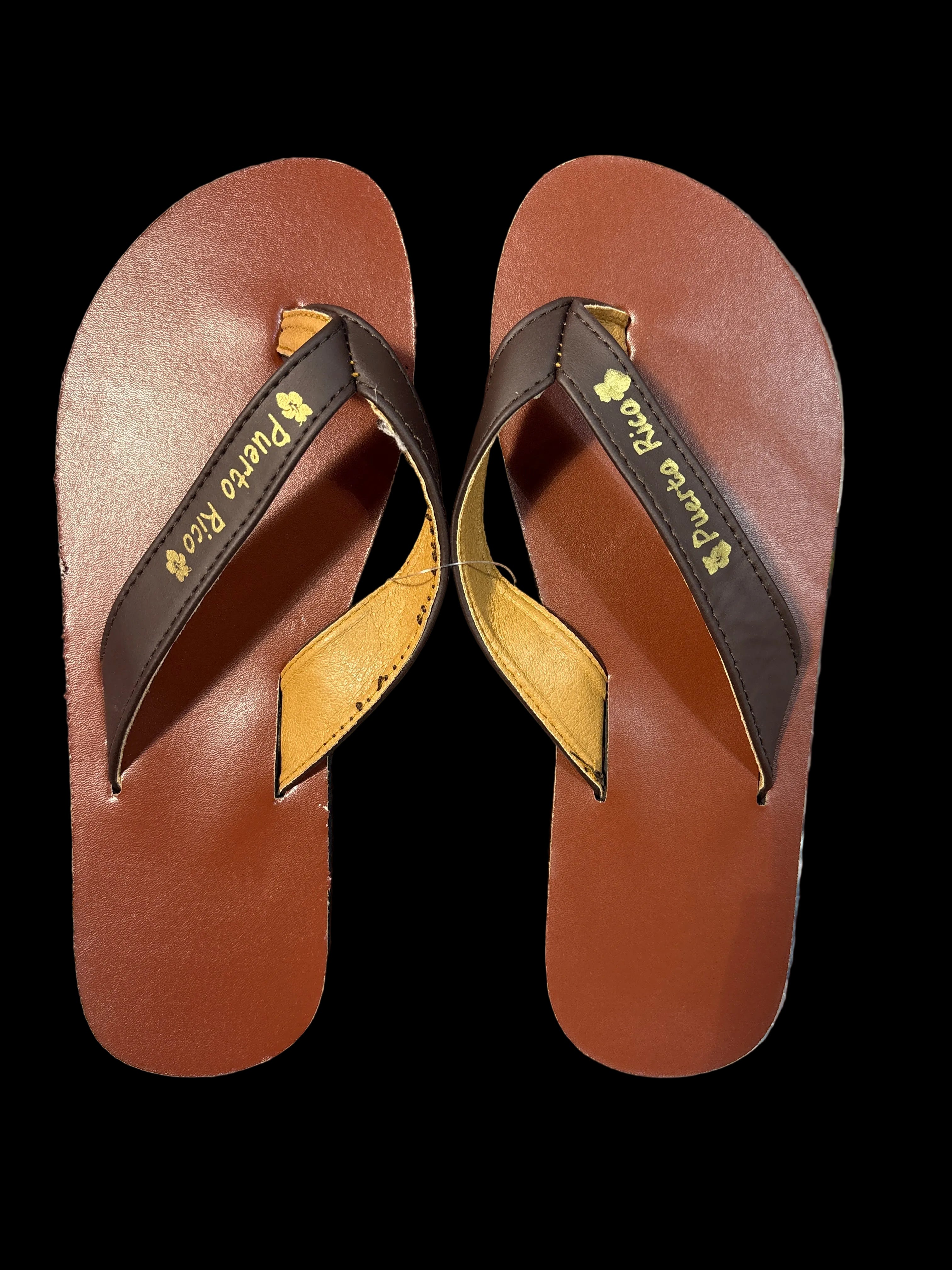 CHANCLETAS MUJER (SANDALIAS) BROWN LEATHER DE PUERTO RICO