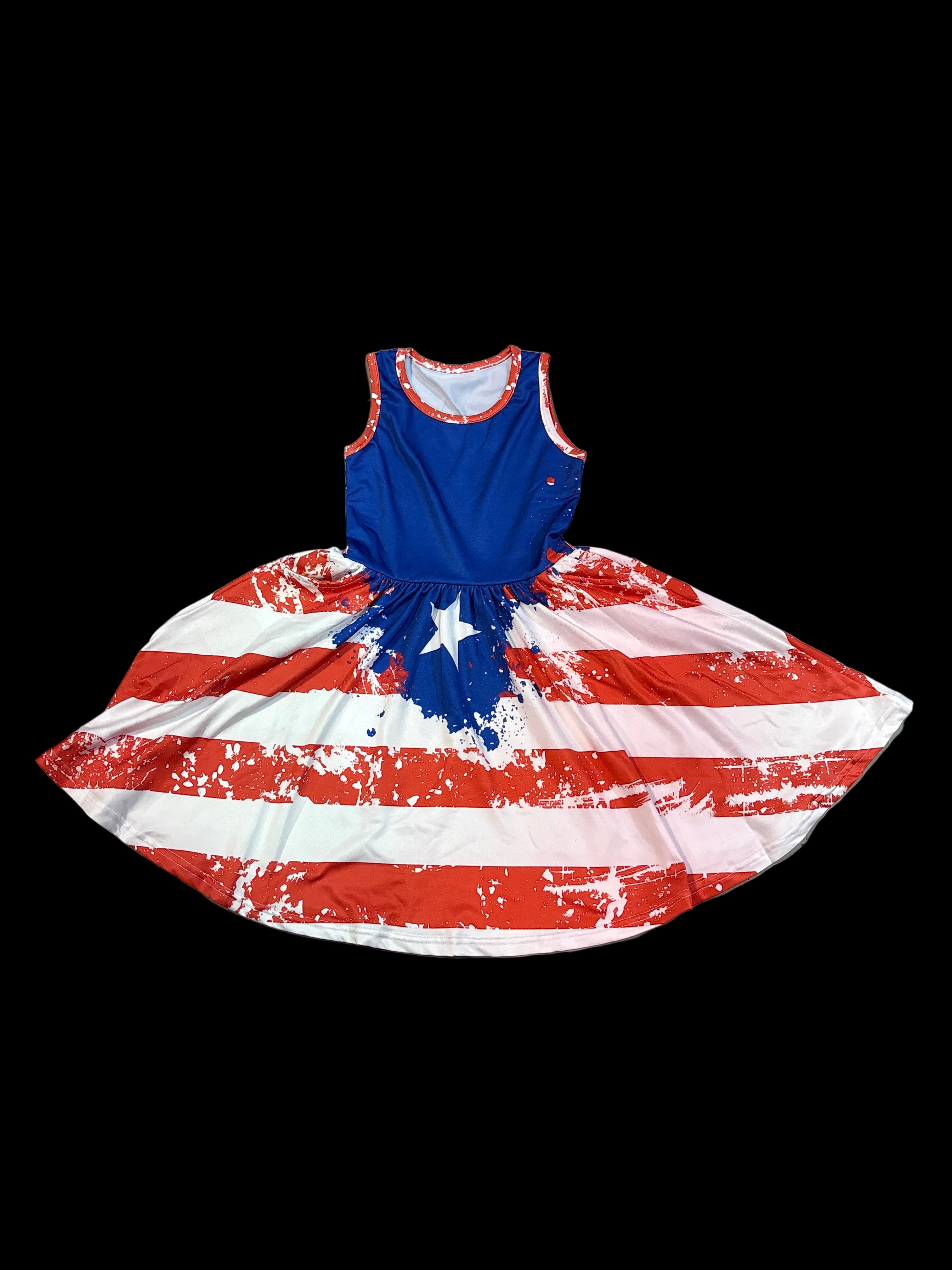 PUERTO RICO KIDS FLAG DRESS - TRAJE CON BANDERA DE PUERTO RICO PARA NIÑAS