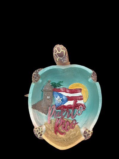 ASHTRAY PUERTO RICO TURTLE SUNSET GARITA- CENICERO TORTUGA GARITA