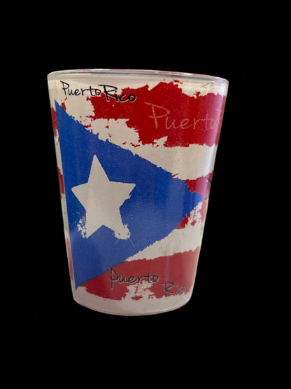 VASO DE CHUPITO DE 3" CON BANDERA DE PUERTO RICO