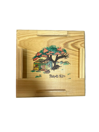 MESA DOMINO PUERTO RICO ARTESANAL EN MADERA PEQUEÑA