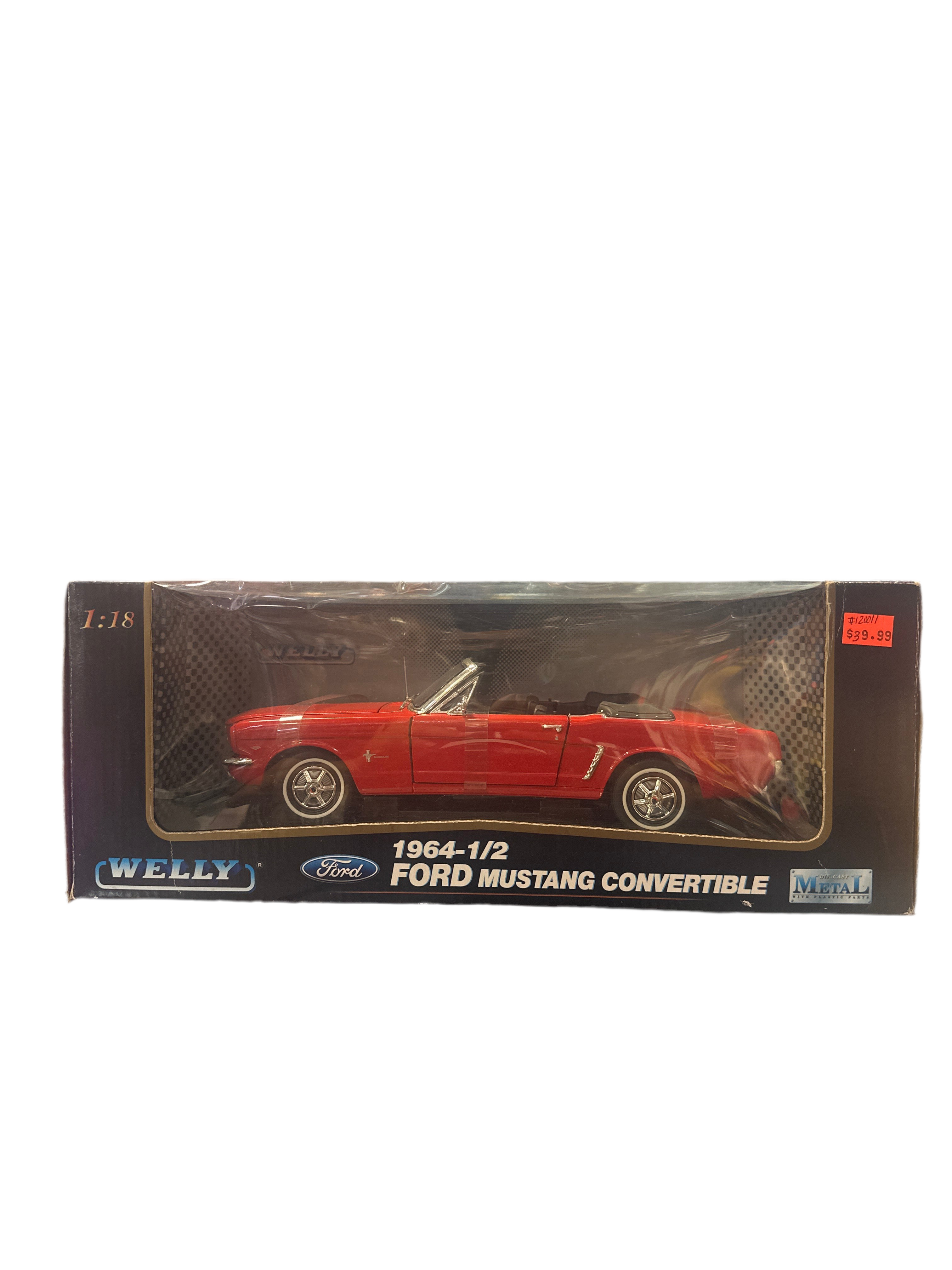 1/18 1964-1/2 FORD MUSTANG CONVERTIBLE - WELLY DIE CAST