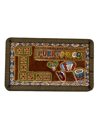 SET MINI DOMINO CAJA EN CUERO DE PUERTO RICO
