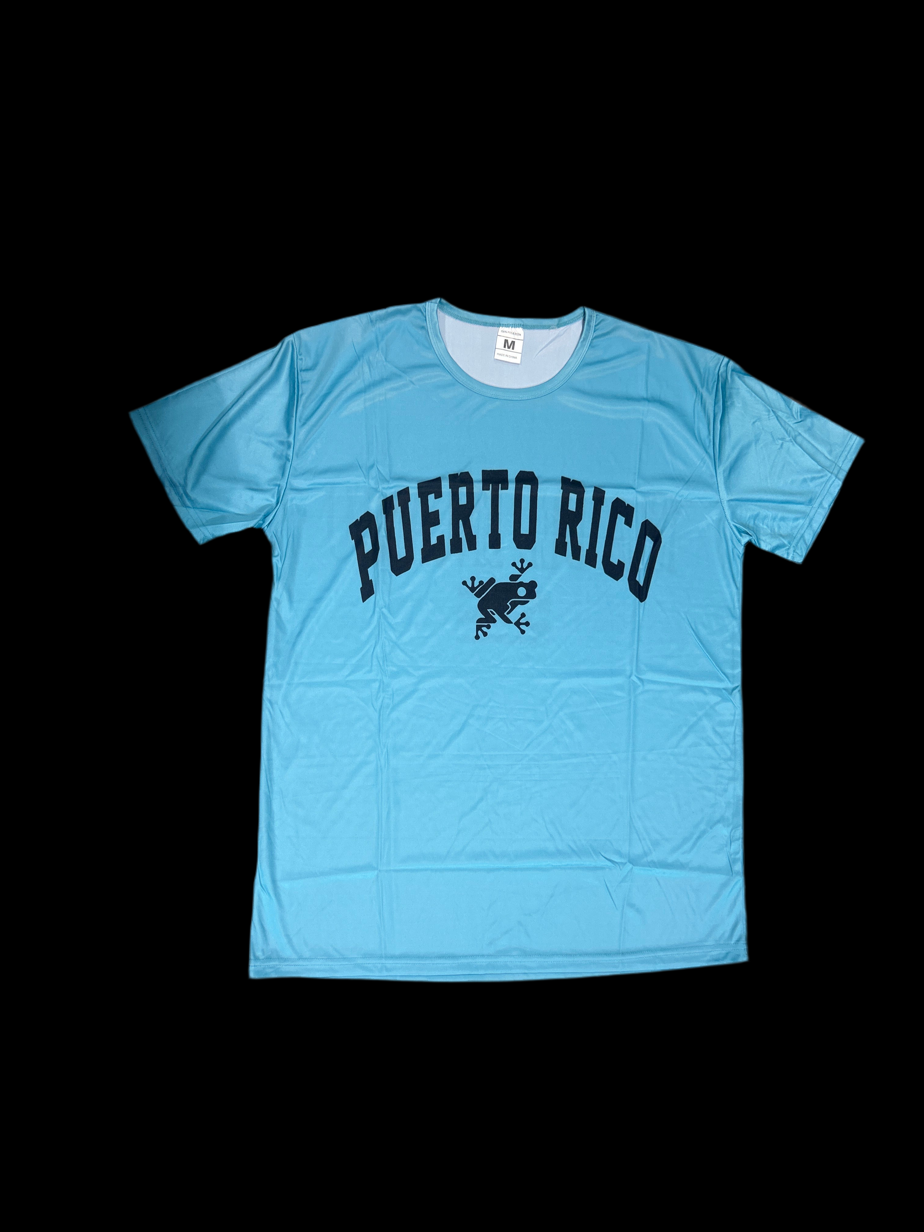 PUERTO RICO SHORT SLEEVES SHIRT 100% POLYESTER - BLUE