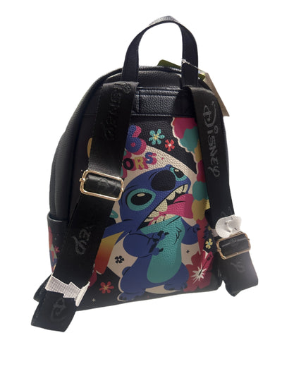 13" X 10" STITCH UKELELE & FLOWERS DESIGN IN LEATHER BACK PACK