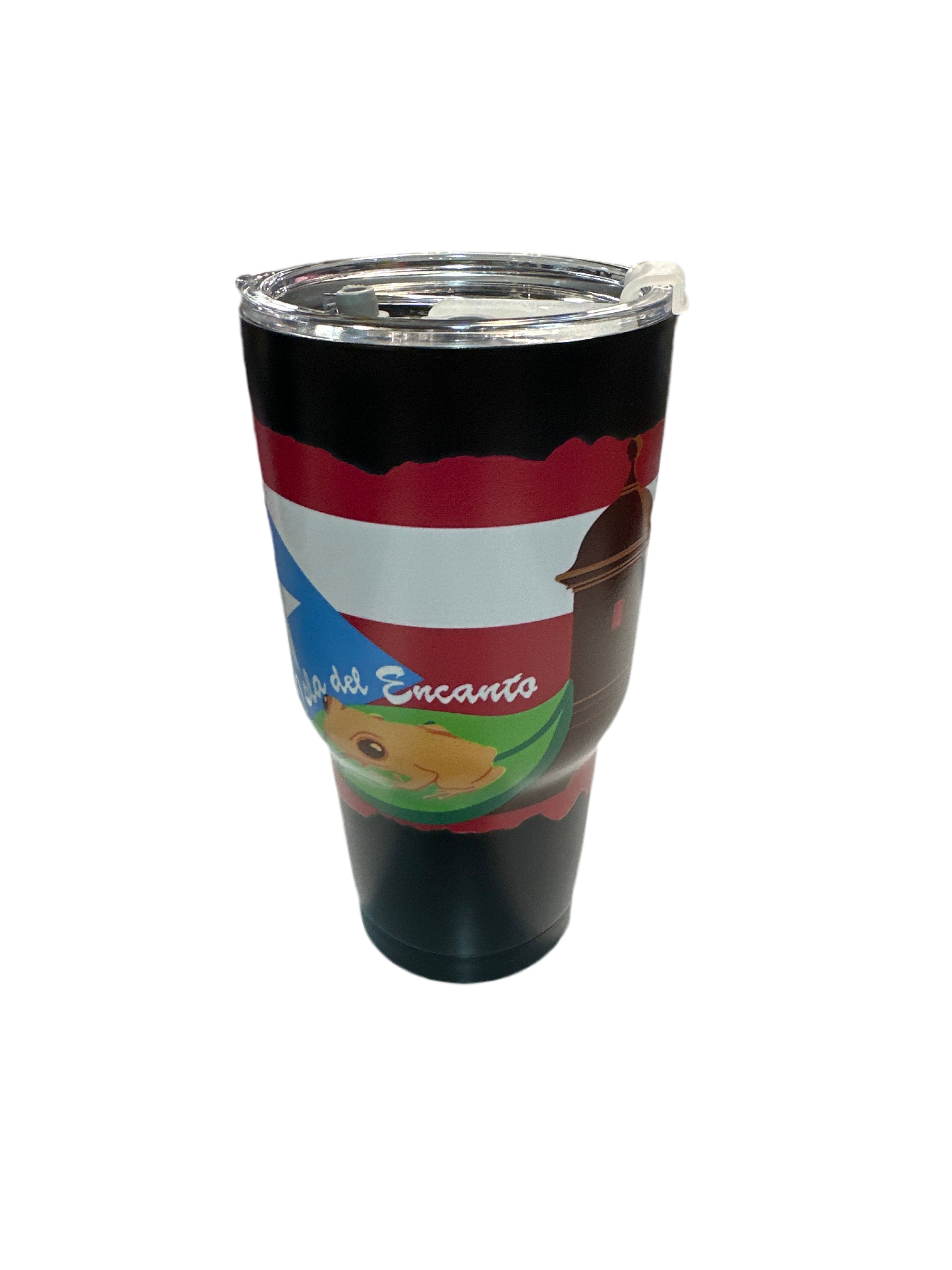 THERMAL MUG - PUERTO RICO FLAG WITH GARITA AND COQUI