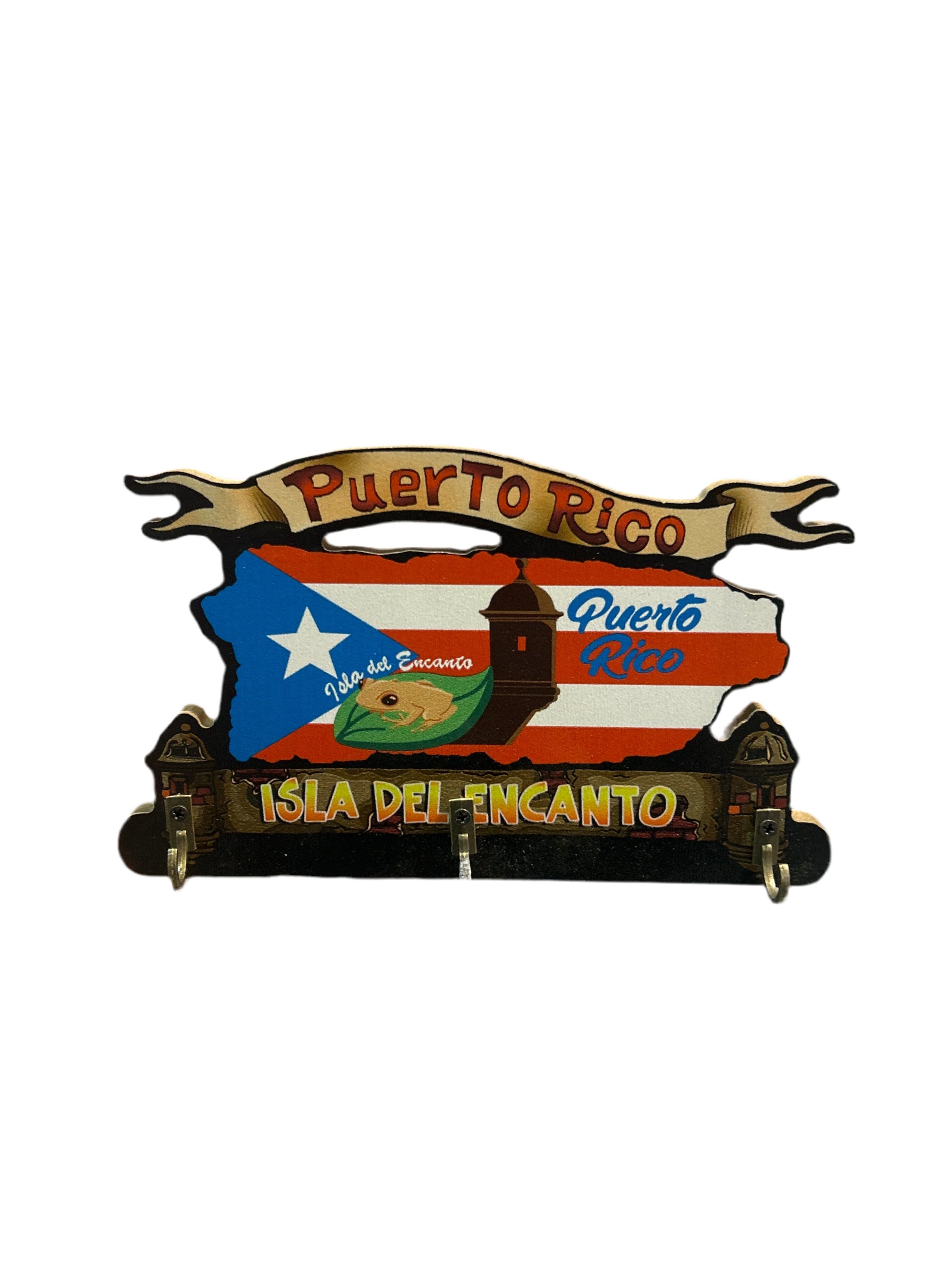 PUERTO RICO THEMED WOODEN KEY HOLDER - PORTALLAVES EN MADERA TEMÁTICA DE PUERTO RICO