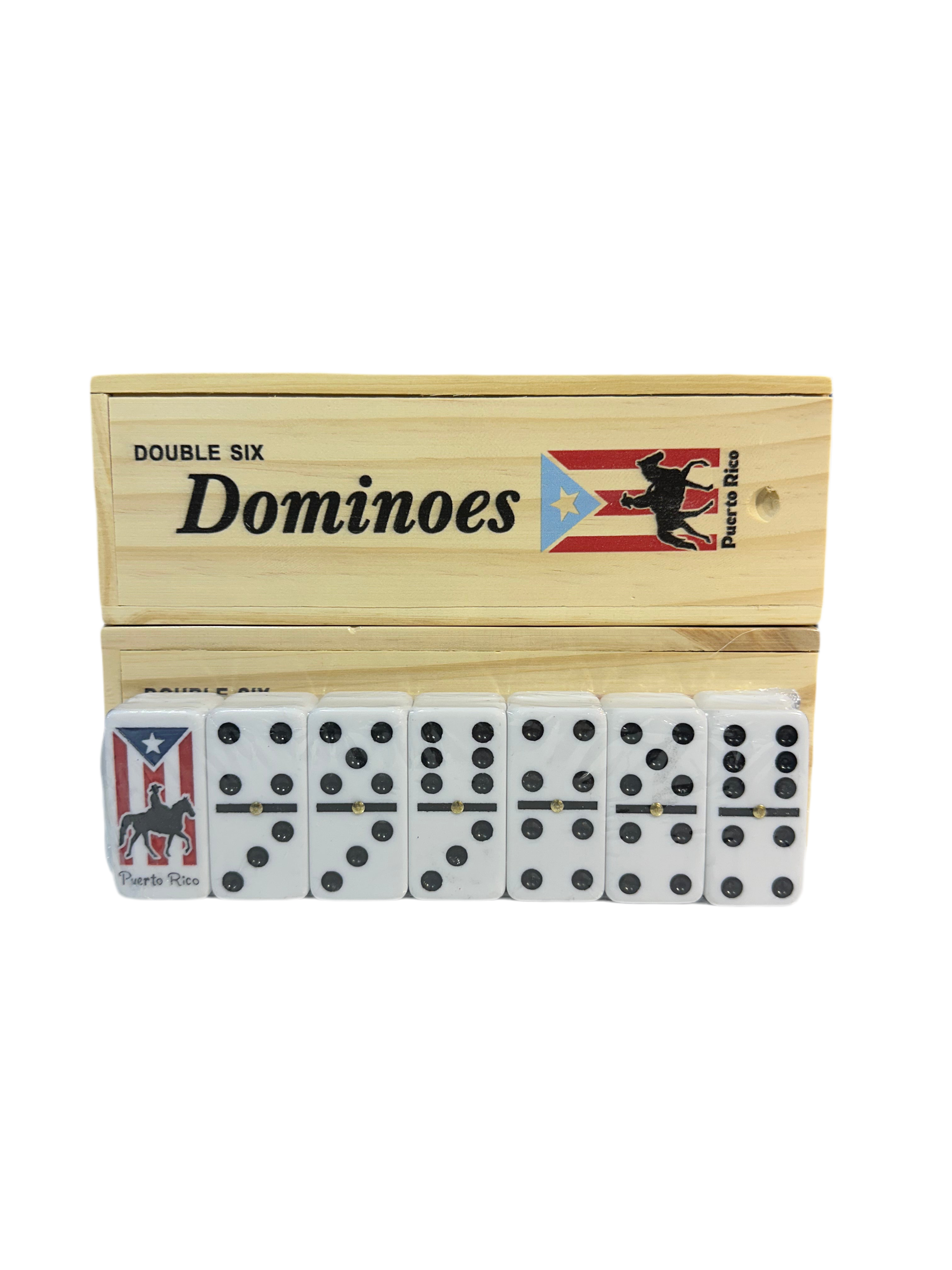 PUERTO RICO DOMINOES WITH FLAG AND HORSE - BIG DOMINOES