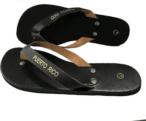 SANDALIA DE CUERO PUERTO RICO NEGRA