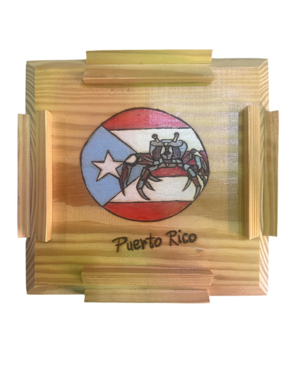 MESA DOMINO PUERTO RICO ARTESANAL EN MADERA PEQUEÑA