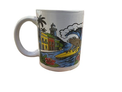 TAZA DE PUERTO RICO COQUI SURFING - PUERTO RICO MUG WITH COQUI SURFING