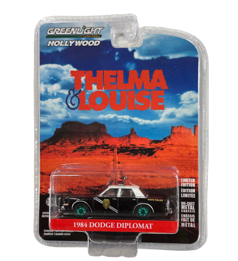 1/64 1984 DODGE DIPLOMAT - THELMA & LOUISE "CHASE" - (GREEN RIMS VARIATION)